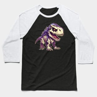 Skeleton Scary Chibi T-Rex Isometric Dinosaur Baseball T-Shirt